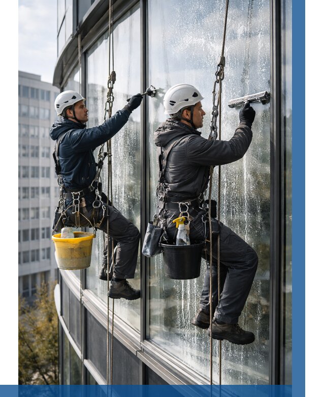 Мойка панорамных окон в Белогорске от 357 р. заказать у ВЫСОТНИК-Бгк