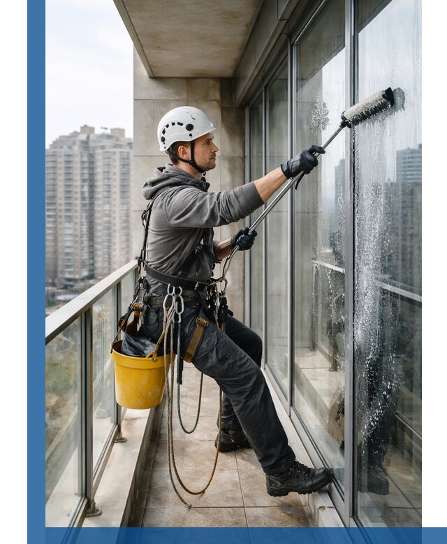 Профессиональная мойка балконного остекления в Белогорске