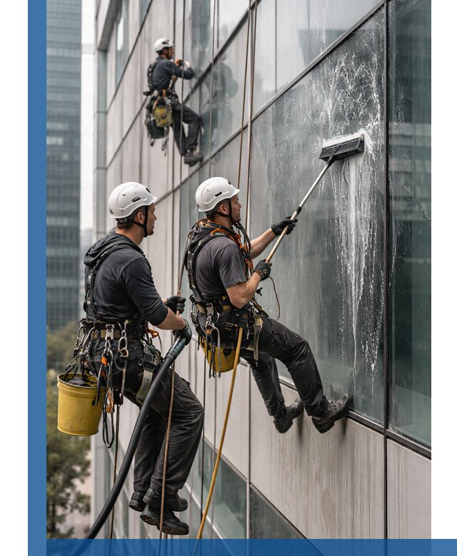 Профессиональная высотная мойка фасадов зданий в Белогорске