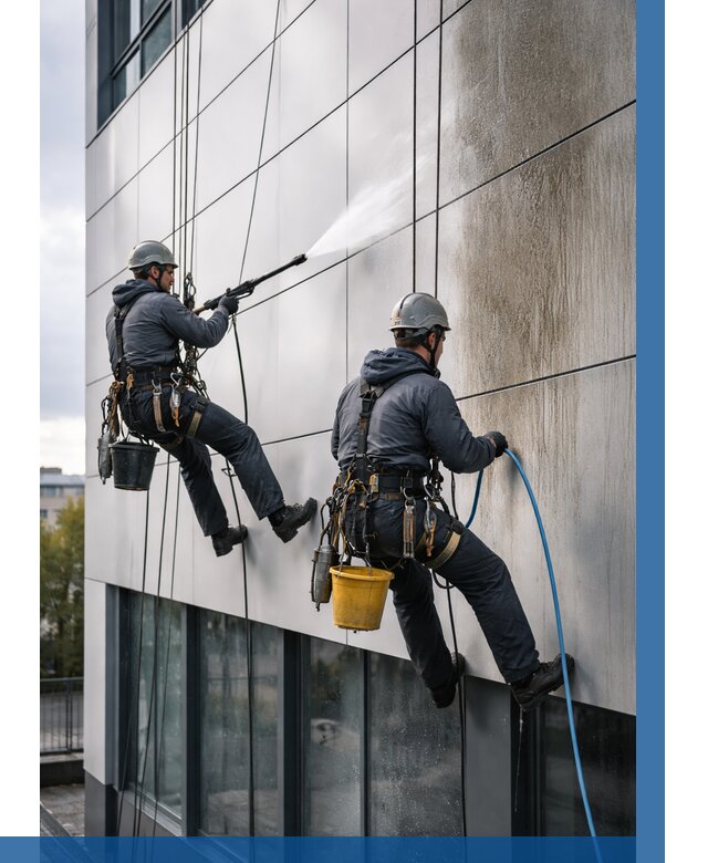 Мойка фасада из композита в Белогорске по цене от 306 р. | ВЫСОТНИК-Бгк