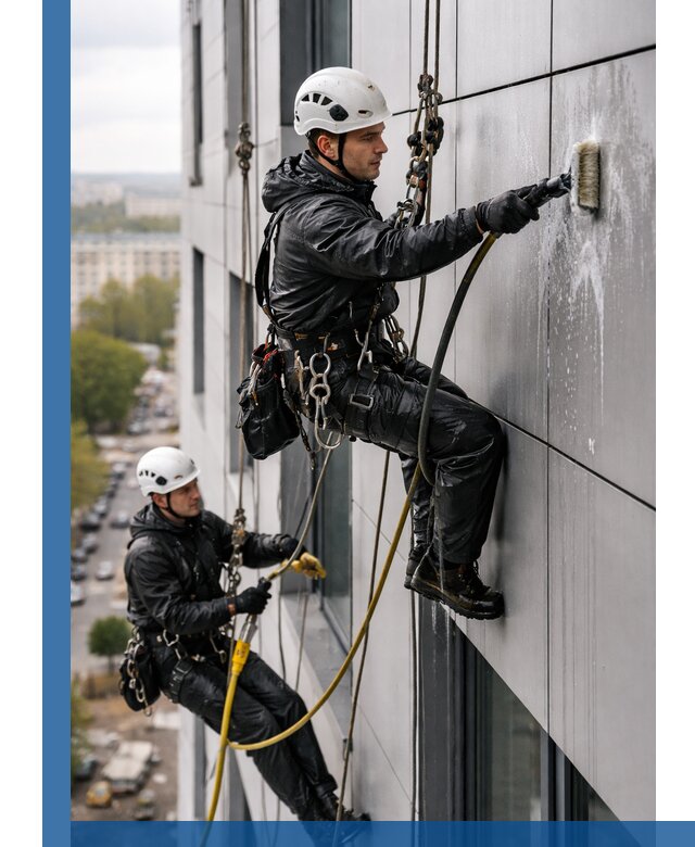 Профессиональная мойка фасада из композита в Белогорске