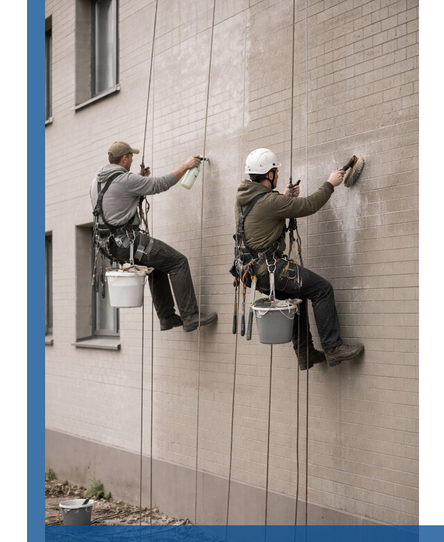 Удаление высолов с фасада зданий в Белогорске без повреждений и следов