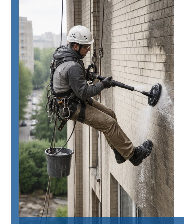 Очистка фасада от копоти в Белогорске профессионально и безопасно