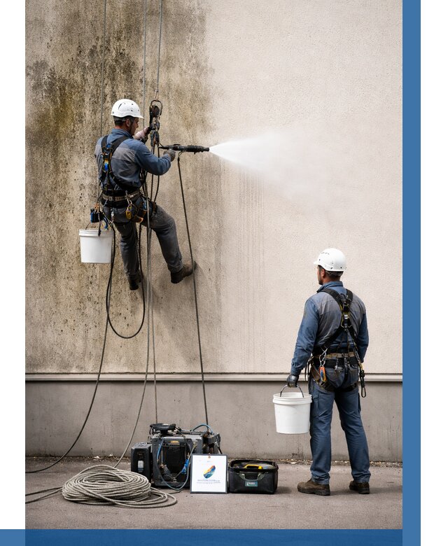 Очистка фасада от плесени в Белогорске от 306 р. | ВЫСОТНИК-Бгк