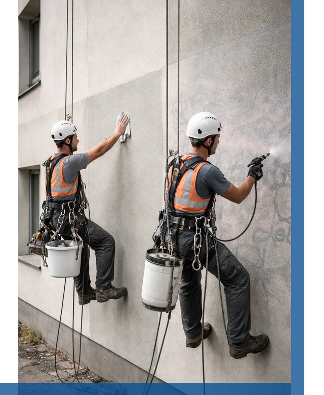 Антиграффити покрытие фасада в Белогорске от 612 р. | ВЫСОТНИК-Бгк