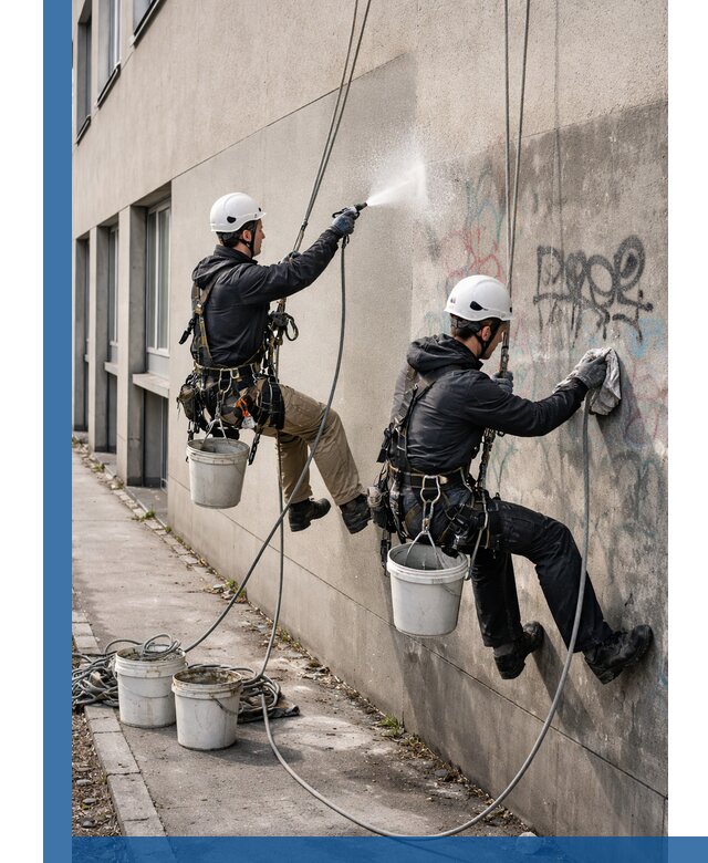 Антиграффити покрытие фасада с защитой от надписей в Белогорске