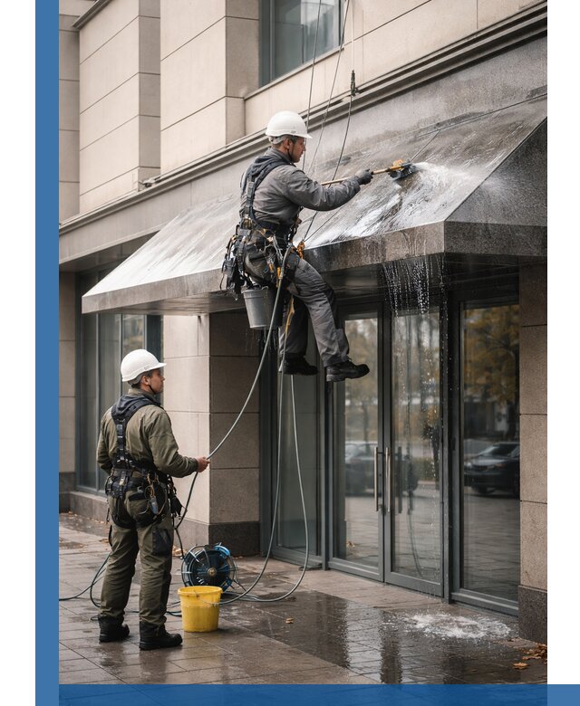 Профессиональная мойка козырьков и навесов в Белогорске