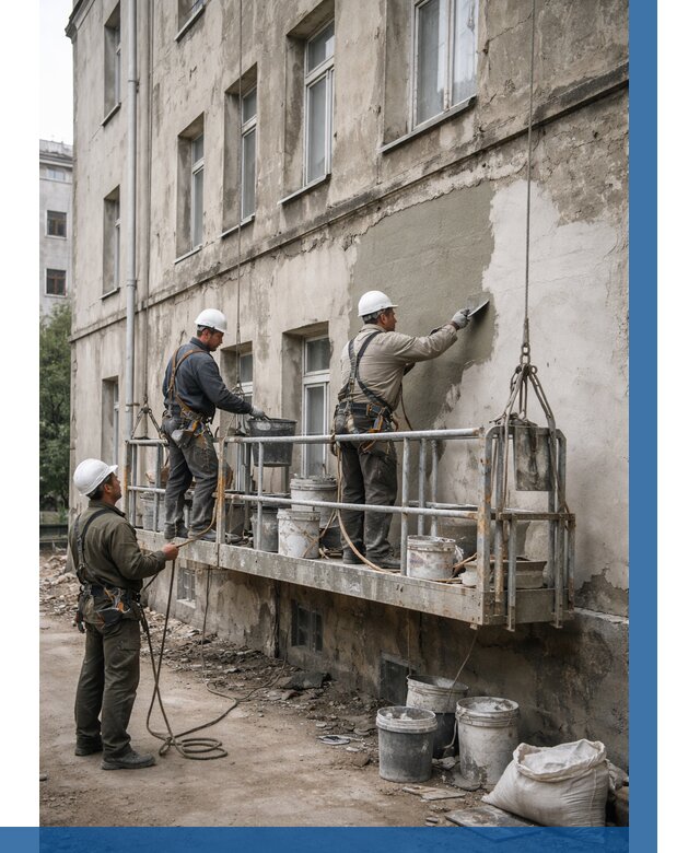 Капитальный ремонт фасада в Белогорске от 4285 р. | ВЫСОТНИК-Бгк