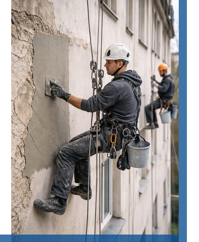 Восстановление штукатурки фасада в Белогорске от 1224 р. | ВЫСОТНИК-Бгк