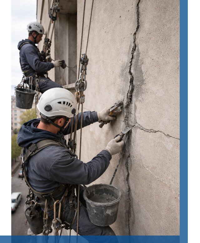 Заделка трещин на фасаде в Белогорске от 918 р. | ВЫСОТНИК-Бгк