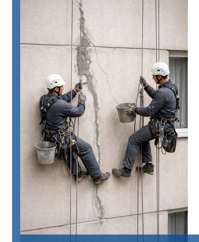 Заделка трещин на фасаде в Белогорске с гарантийным ремонтом