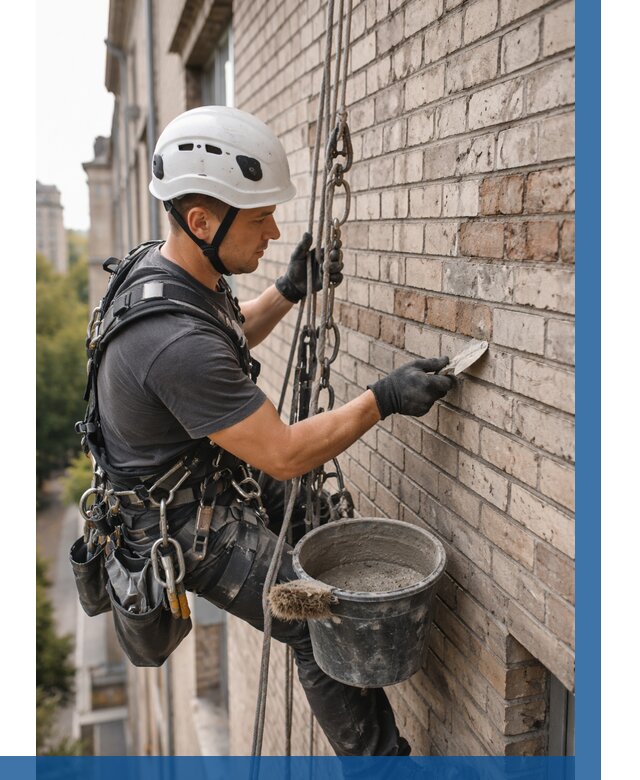 Ремонт кирпичной кладки фасада в Белогорске от 1836 р. | ВЫСОТНИК-Бгк