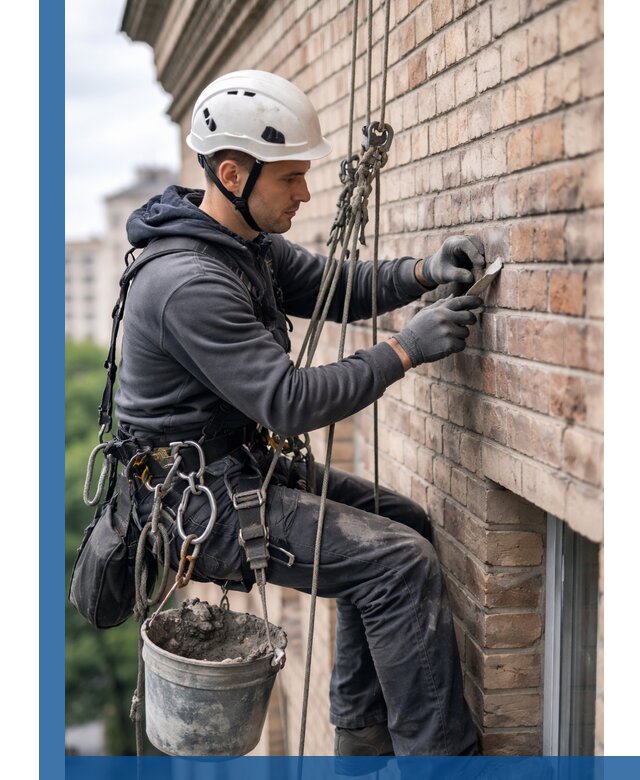 Качественный ремонт кирпичной кладки фасада в Белогорске с гарантией