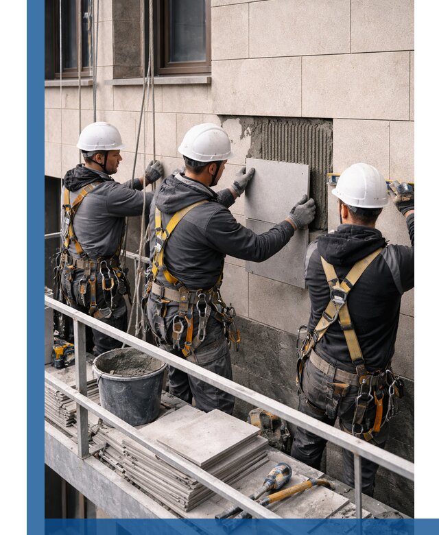 Ремонт облицовки фасада плиткой в Белогорске с гарантией