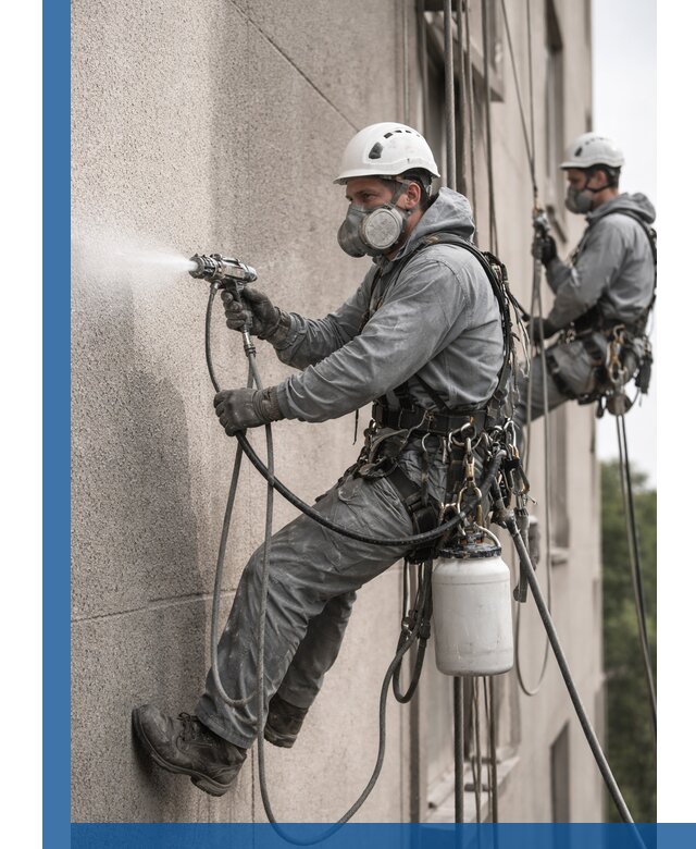 Безвоздушная покраска фасадов зданий в Белогорске профессионально