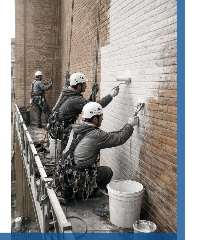 Покраска кирпичного фасада в Белогорске от 357 р. | ВЫСОТНИК-Бгк