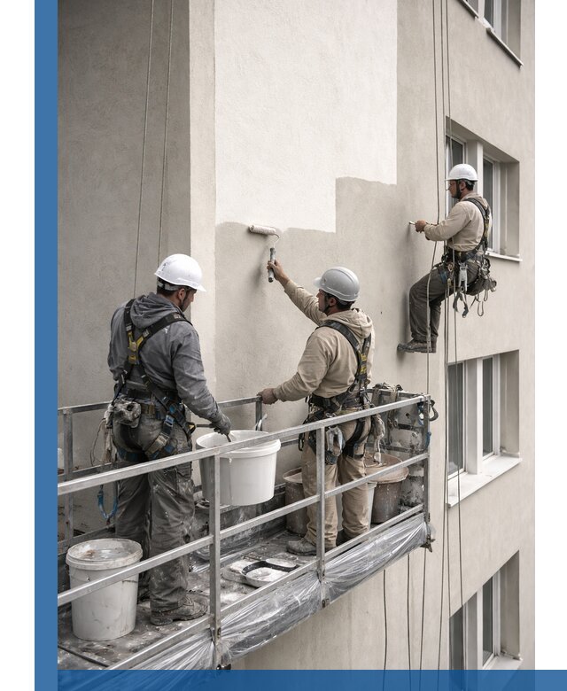 Покраска оштукатуренного фасада в Белогорске под ключ с гарантией