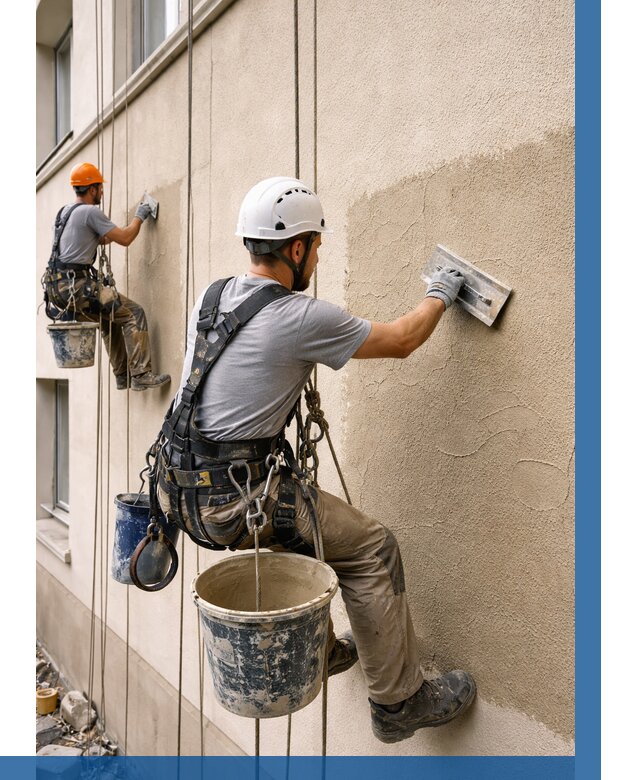 Декоративная штукатурка фасада в Белогорске от 1224 р. | ВЫСОТНИК-Бгк