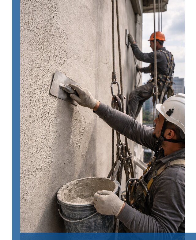 Декоративная штукатурка фасада с утеплением и защитой в Белогорске