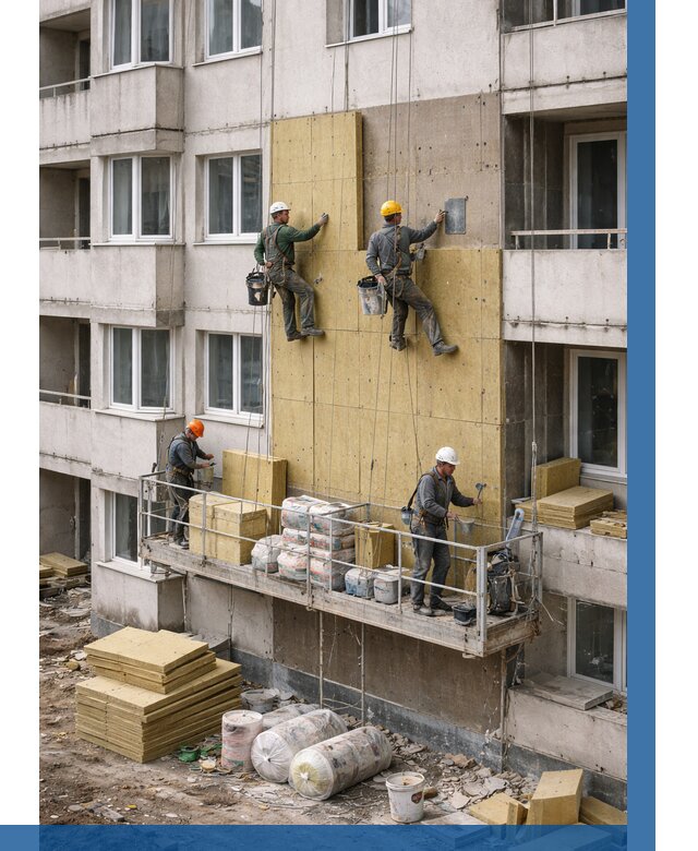 Утепление фасада минватой в Белогорске от 1530 р. | ВЫСОТНИК-Бгк