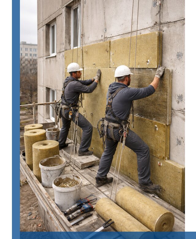 Утепление фасада минватой в Белогорске под ключ с гарантией