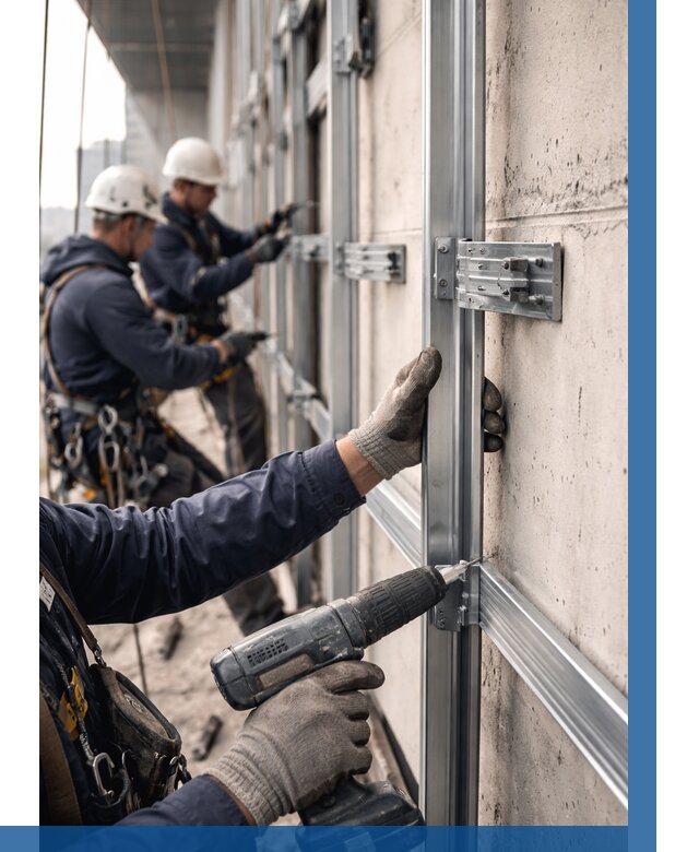 Монтаж подсистемы вентфасада в Белогорске от 867 р. | ВЫСОТНИК-Бгк