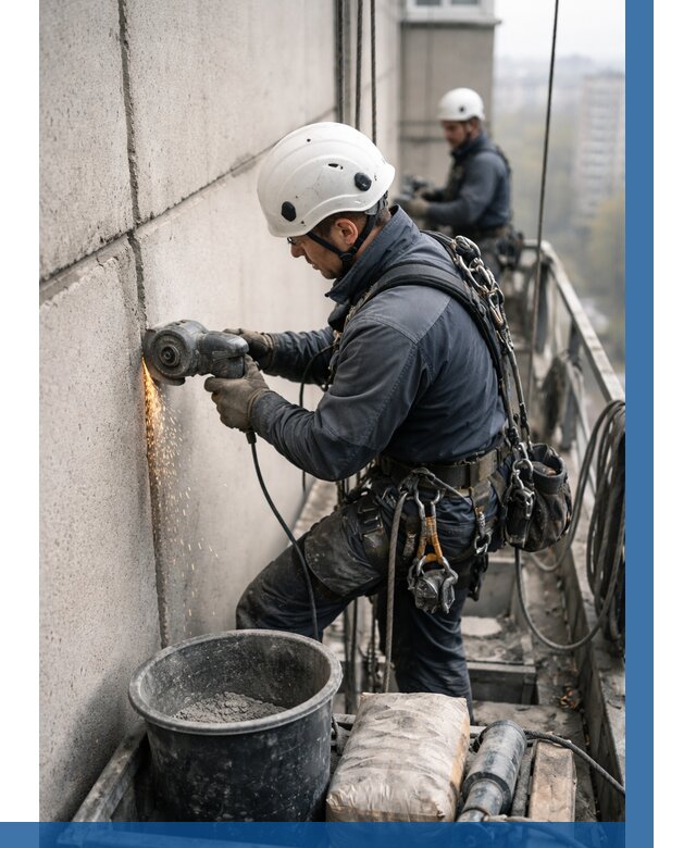 Штробление межпанельных швов в Белогорске от 1224 р. | ВЫСОТНИК-Бгк