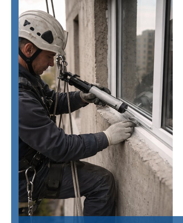 Герметизация оконных швов снаружи в Белогорске профессионально