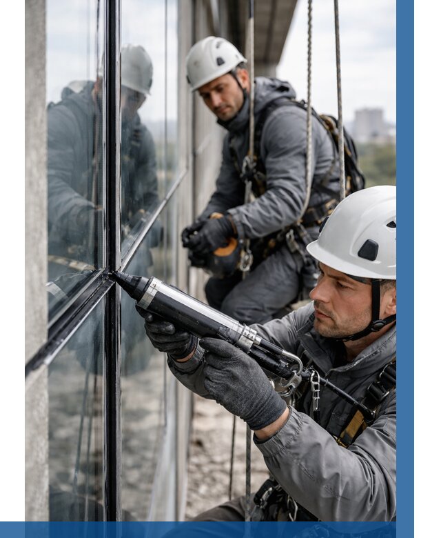 Герметизация витражных швов в Белогорске от 663 р. | ВЫСОТНИК-Бгк