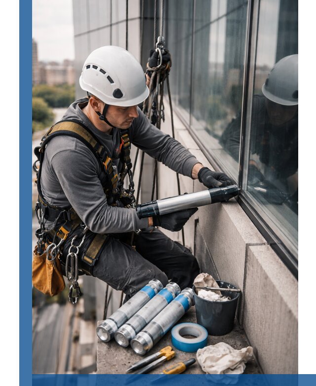 Герметизация стыков витража в Белогорске для герметичных фасадов