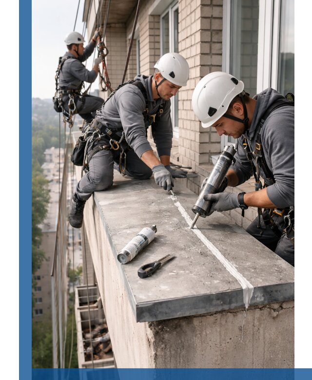 Герметизация балконного козырька в Белогорске профессионально