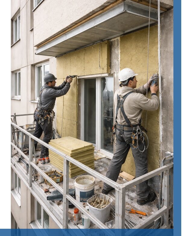 Утепление балкона снаружи в Белогорске от 1632 р. под ключ ВЫСОТНИК-Бгк