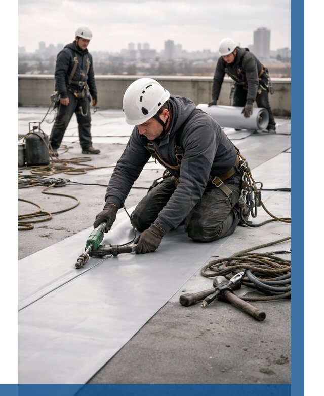 Ремонт мембранной кровли в Белогорске от 1836 р./м2 | ВЫСОТНИК-Бгк