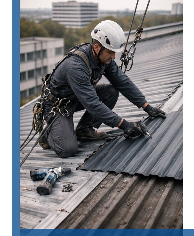 Ремонт профнастила на кровле в Белогорске, работы под ключ