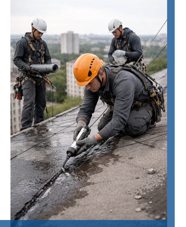 Устранение протечек кровли в Белогорске от 12242 р. | ВЫСОТНИК-Бгк