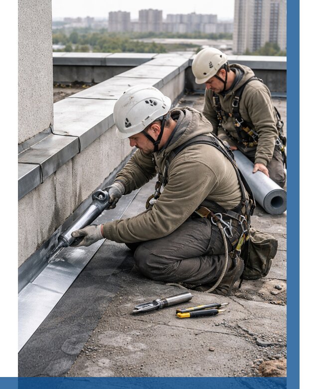 Ремонт кровельных примыканий в Белогорске от 1224 р. | ВЫСОТНИК-Бгк