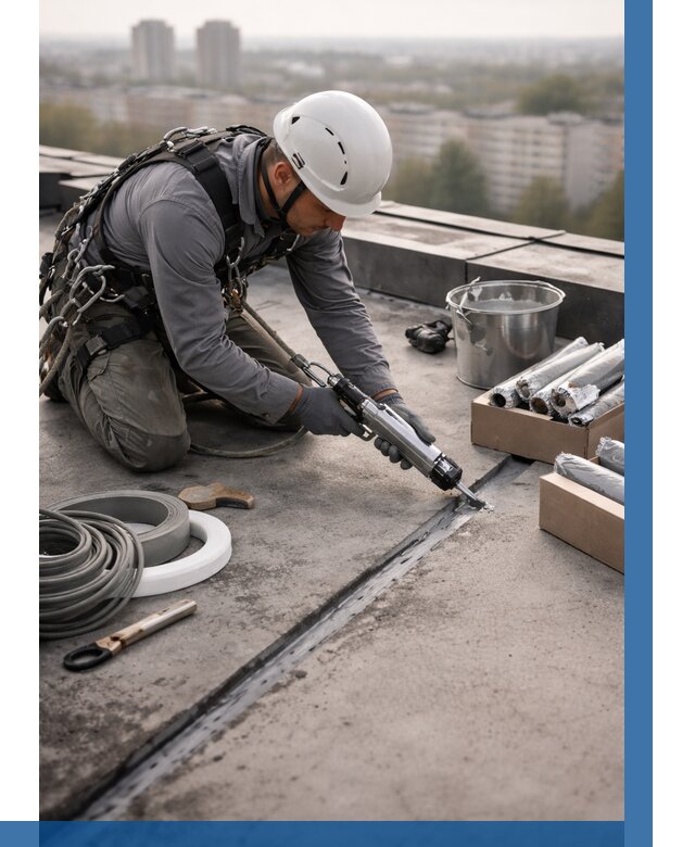 Герметизация швов кровли в Белогорске от 459 р./м2 | ВЫСОТНИК-Бгк