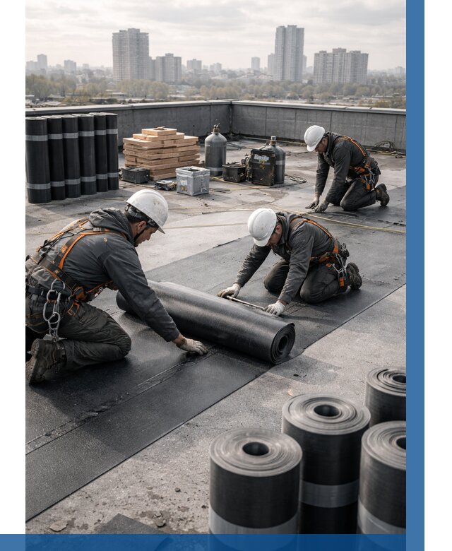 Монтаж мягкой кровли под ключ в Белогорске от 459 р. | ВЫСОТНИК-Бгк