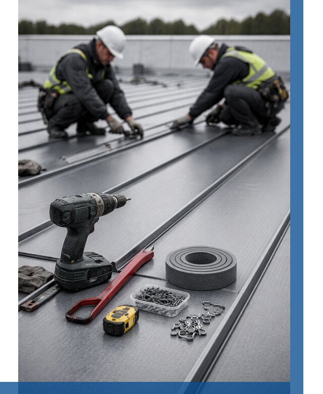 Монтаж фальцевой кровли в Белогорске от 1836 р. | ВЫСОТНИК-Бгк