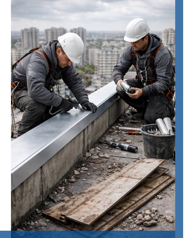 Замена парапетных крышек под ключ в Белогорске от 1224 р. | ВЫСОТНИК-Бгк