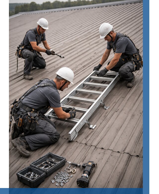 Монтаж кровельной лестницы в Белогорске от 4591 р. | ВЫСОТНИК-Бгк