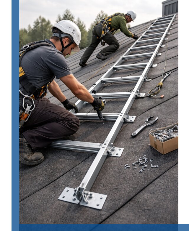 Профессиональный монтаж кровельной лестницы в Белогорске под ключ
