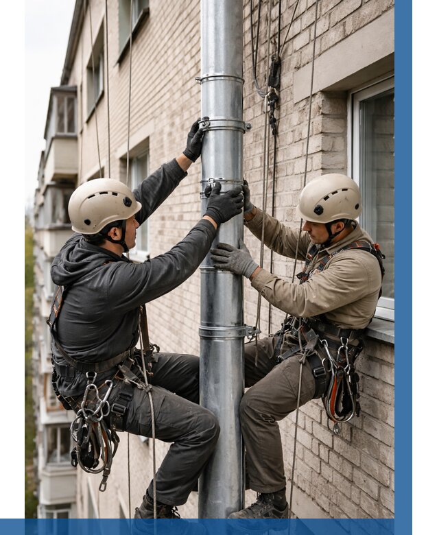 Замена водосточных труб в Белогорске от 6631 р. | ВЫСОТНИК-Бгк