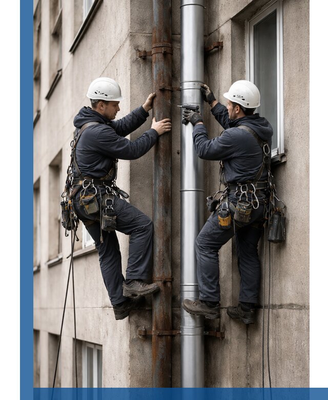 Замена водосточных труб в Белогорске: монтаж и демонтаж под ключ