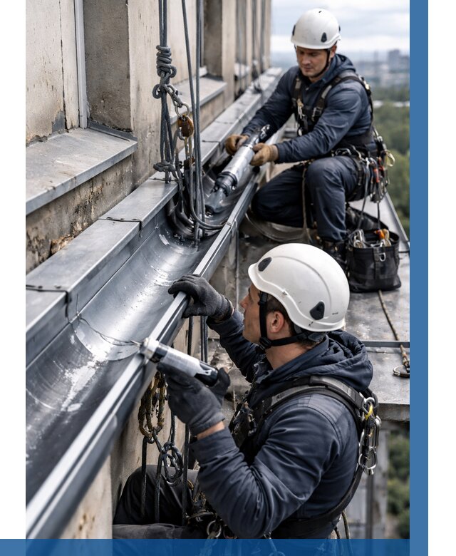 Ремонт водосточных желобов в Белогорске от 6631 р. | ВЫСОТНИК-Бгк