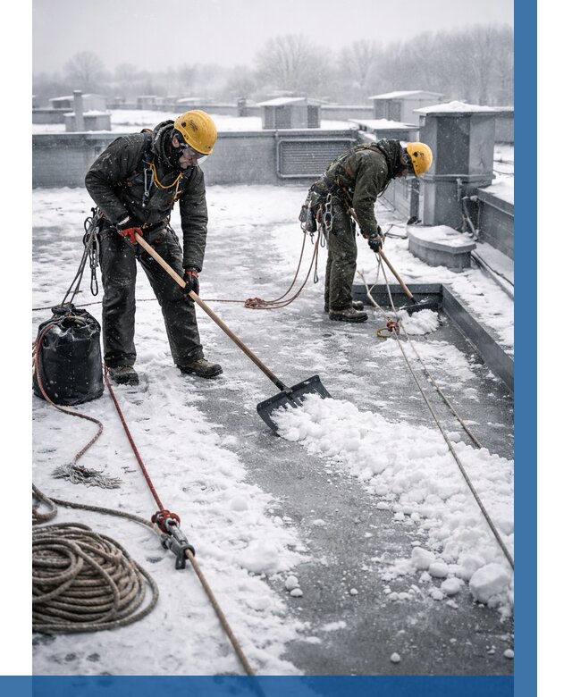 Очистка крыши от снега в Белогорске от 7652 р. | ВЫСОТНИК-Бгк