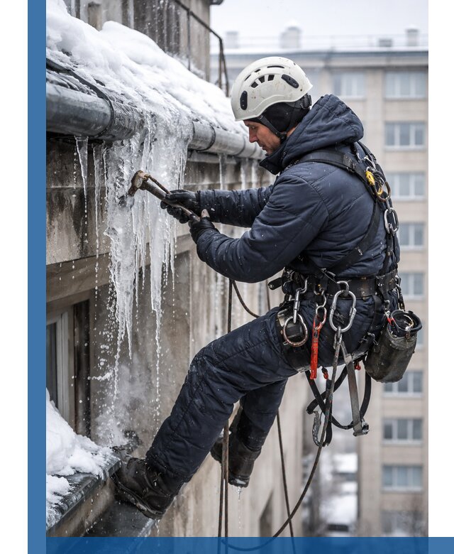 Удаление наледи и чистка водостоков в Белогорске оперативно и безопасно