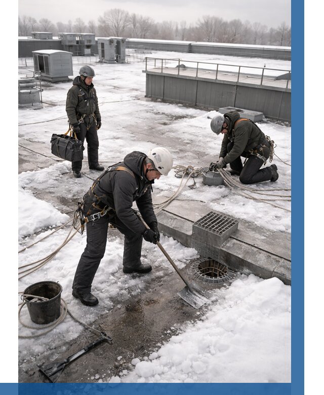 Абонентское обслуживание кровли зимой в Белогорске от 8162 р. | ВЫСОТНИК-Бгк