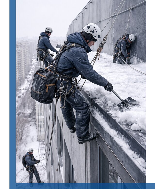 Абонентское обслуживание кровли зимой в Белогорске регулярный уход