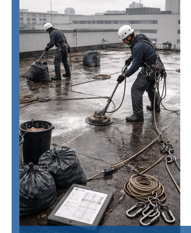 Плановая очистка кровли по графику в Белогорске для безопасности